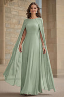 Laden Sie das Bild in den Galerie-Viewer, Marineblaues Meerjungfrauen Chiffon Langes Kleid der Brautmutter mit Umhang