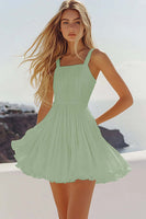 Laden Sie das Bild in den Galerie-Viewer, Weißes Kurzes Standesamtkleid in A-Linie mit Falten