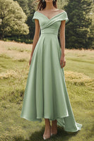 Laden Sie das Bild in den Galerie-Viewer, Sage Schulterfreies Schlankes Ballkleid mit Breitem Saum