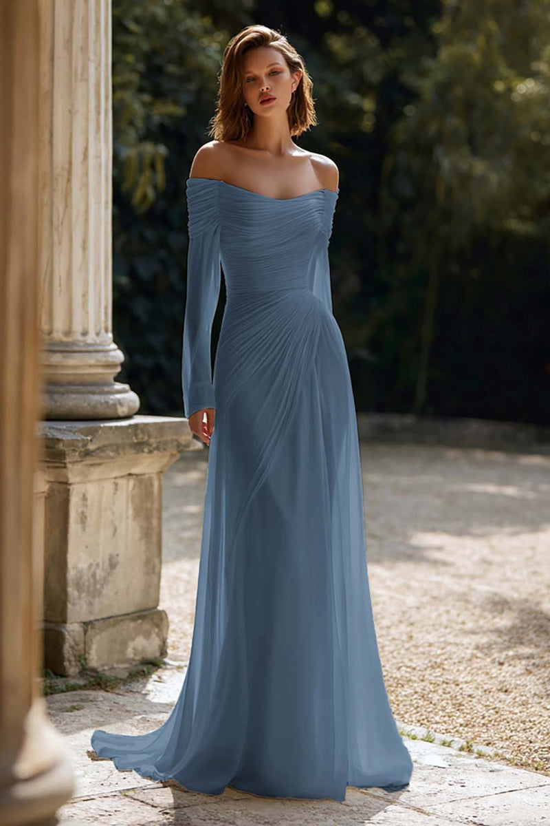 Laden Sie das Bild in den Galerie-Viewer, Elfenbein Schulterfreies Brautkleid mit Rüschen