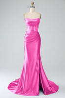 Laden Sie das Bild in den Galerie-Viewer, Meerjungfrau-Linie Geradem Ausschnitt Trägerloses Ballkleid Königsblaues