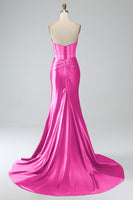 Laden Sie das Bild in den Galerie-Viewer, Meerjungfrau-Linie Geradem Ausschnitt Trägerloses Ballkleid Königsblaues