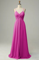 Laden Sie das Bild in den Galerie-Viewer, Spaghettiträger Ärmelloses Wüstenrose Brautjungfernkleid