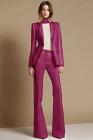 Laden Sie das Bild in den Galerie-Viewer, 2-teilige Glitzernde Weiße Ballanzüge mit Spitzrevers und Perlenstickerei