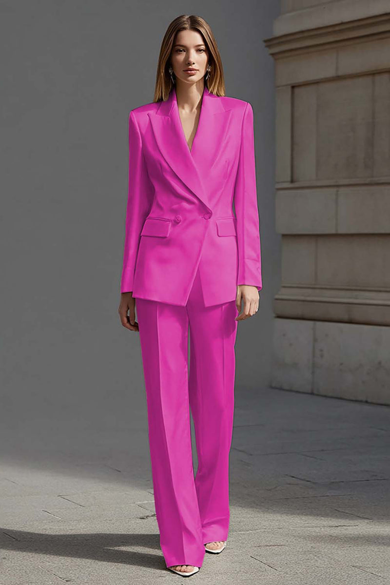 Laden Sie das Bild in den Galerie-Viewer, Elfenbein 2-teilige Business Anzüge aus Satin mit Spitzrevers