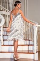 Laden Sie das Bild in den Galerie-Viewer, Rotes Roaring 20s Gatsby Fransen Flapper Kleid