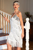 Laden Sie das Bild in den Galerie-Viewer, Weißes Roaring 20s Gatsby Fransen Flapper Kleid