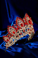 Laden Sie das Bild in den Galerie-Viewer, Luxus Kristallkrone Goldenes Diadem für Ballköniginnen