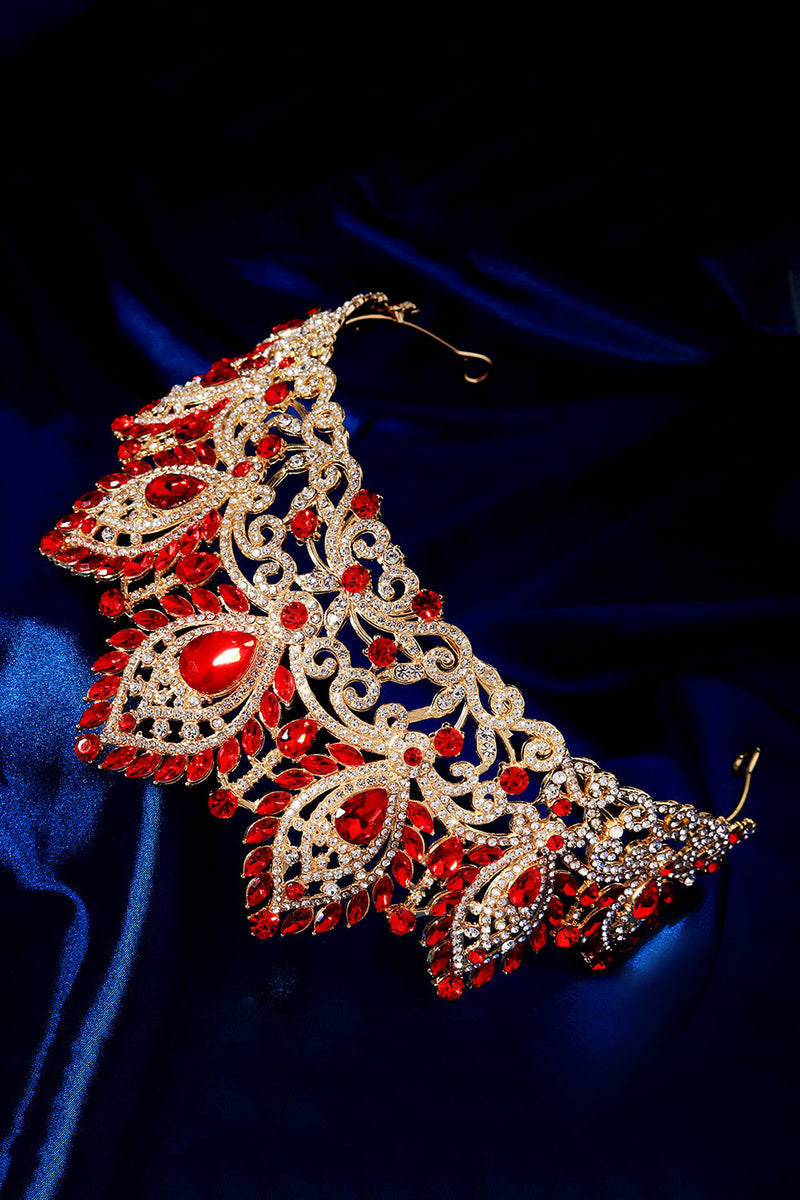 Laden Sie das Bild in den Galerie-Viewer, Luxus Kristallkrone Goldenes Diadem für Ballköniginnen