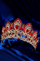 Laden Sie das Bild in den Galerie-Viewer, Luxus Kristallkrone Goldenes Diadem für Ballköniginnen