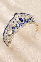 Laden Sie das Bild in den Galerie-Viewer, Luxuriöse Kristallprinzessin Goldene Kronen-Tiara