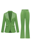 Laden Sie das Bild in den Galerie-Viewer, Grau Rosa Peak Revers Satin Slim Fit Damen Anzüge