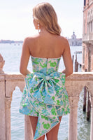 Laden Sie das Bild in den Galerie-Viewer, Sweetheart Rosa Blume A-Linie Jacquard Pearls Kurzes Abendkleid mit Schleife