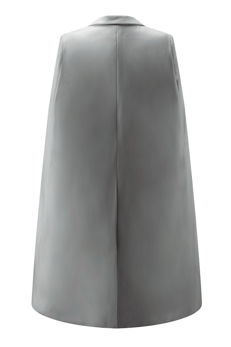 Laden Sie das Bild in den Galerie-Viewer, Weißes Bodycon Mini Arbeitskleid mit Peak Revers und Cape