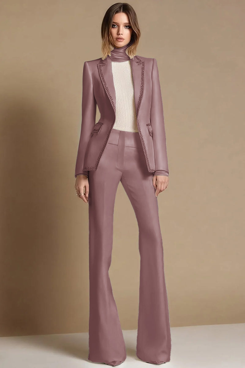 Laden Sie das Bild in den Galerie-Viewer, 2-teilige Glitzernde Weiße Ballanzüge mit Spitzrevers und Perlenstickerei