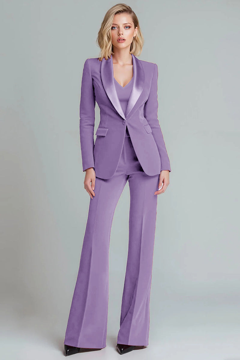 Laden Sie das Bild in den Galerie-Viewer, Rote 2-teilige Schal Revers taillierte Damenanzüge