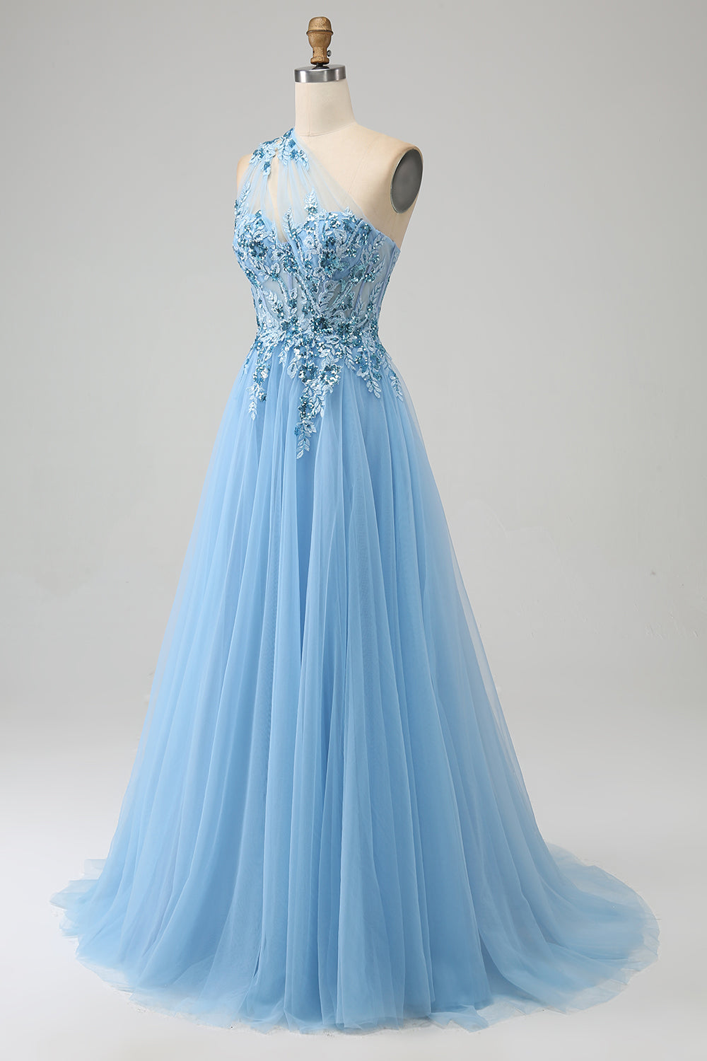 Erstaunlich Ballkleid Blau Lang Bilder