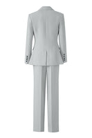 Laden Sie das Bild in den Galerie-Viewer, 3-teilige Schwarze Einknopf- Damen Abschlussballanzüge