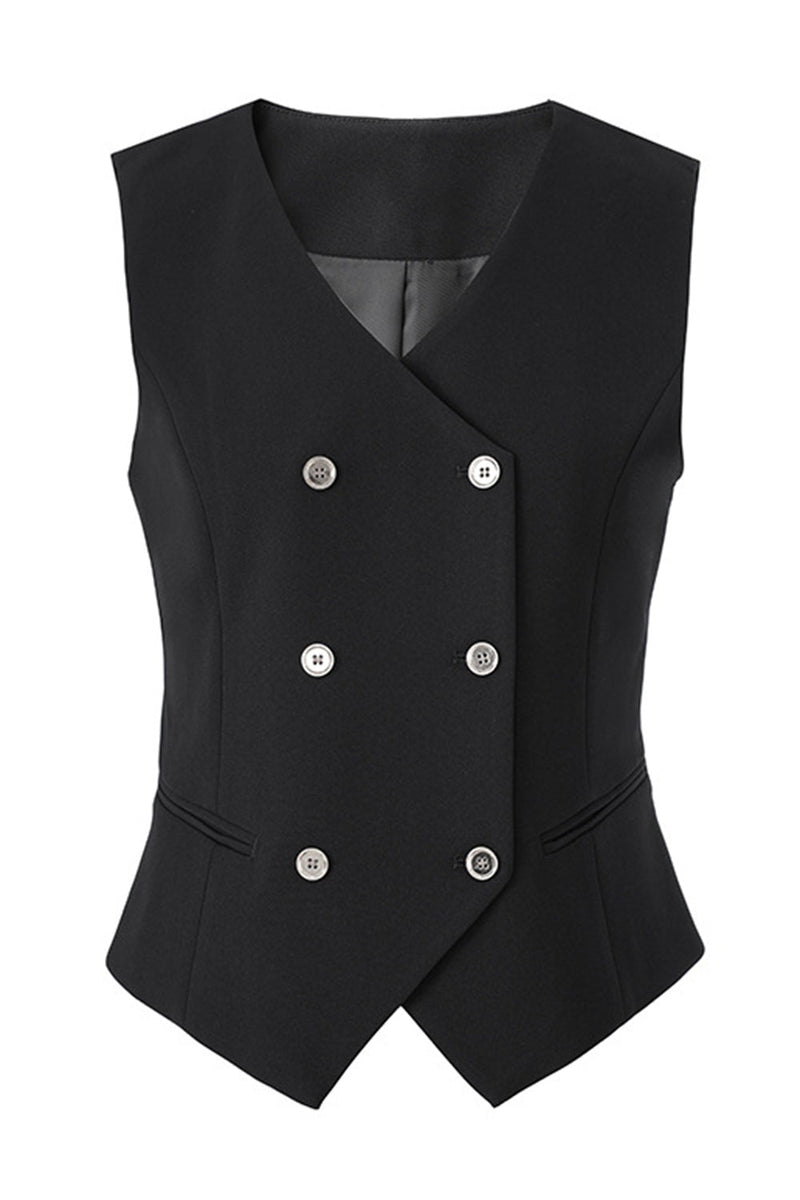 Laden Sie das Bild in den Galerie-Viewer, 3-teilige Schwarze Einknopf- Damen Abschlussballanzüge