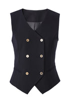 Laden Sie das Bild in den Galerie-Viewer, 3-teilige Schwarze Einknopf- Damen Abschlussballanzüge