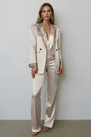 Laden Sie das Bild in den Galerie-Viewer, Funkelndes Dunkelgoldenes Spitzenrevers 2-teilige Damen Ballanzüge