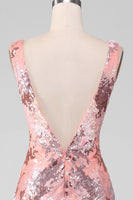 Laden Sie das Bild in den Galerie-Viewer, Glitzerndes Pailletten Meerjungfrauen langes Ballkleid mit Schlitz