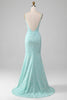 Laden Sie das Bild in den Galerie-Viewer, Pailletten glitzerndes Meerjungfrauen Ballkleid mit Schlitz