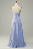 Laden Sie das Bild in den Galerie-Viewer, Spaghettiträger Ärmelloses Wüstenrose Brautjungfernkleid