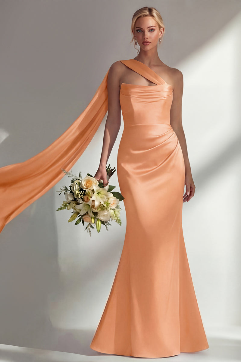 Laden Sie das Bild in den Galerie-Viewer, Bordeauxrotes Trägerloses Meerjungfrauen Satin Konvertierbares Langes Ballkleid mit Girlande