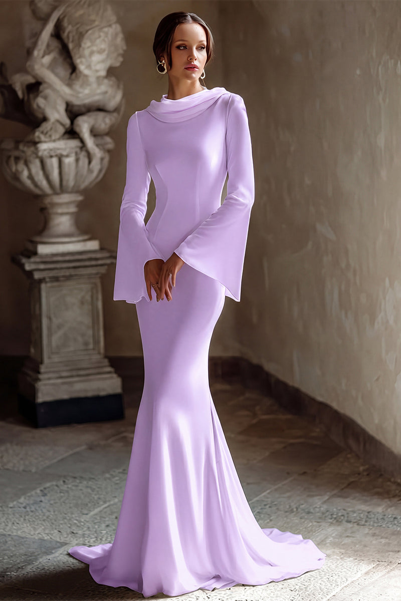 Laden Sie das Bild in den Galerie-Viewer, Elfenbein Meerjungfrauen Brautkleid mit Wasserfallausschnitt