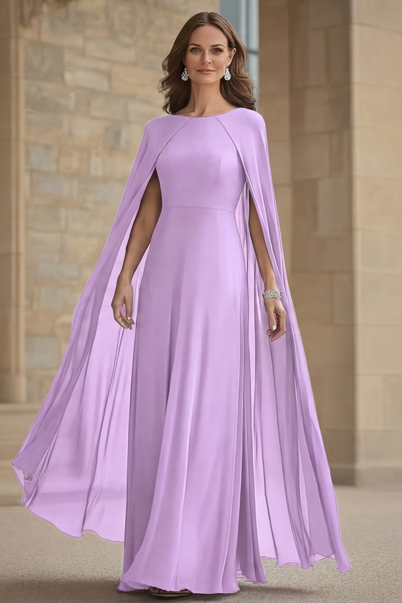 Laden Sie das Bild in den Galerie-Viewer, Marineblaues Meerjungfrauen Chiffon Langes Kleid der Brautmutter mit Umhang