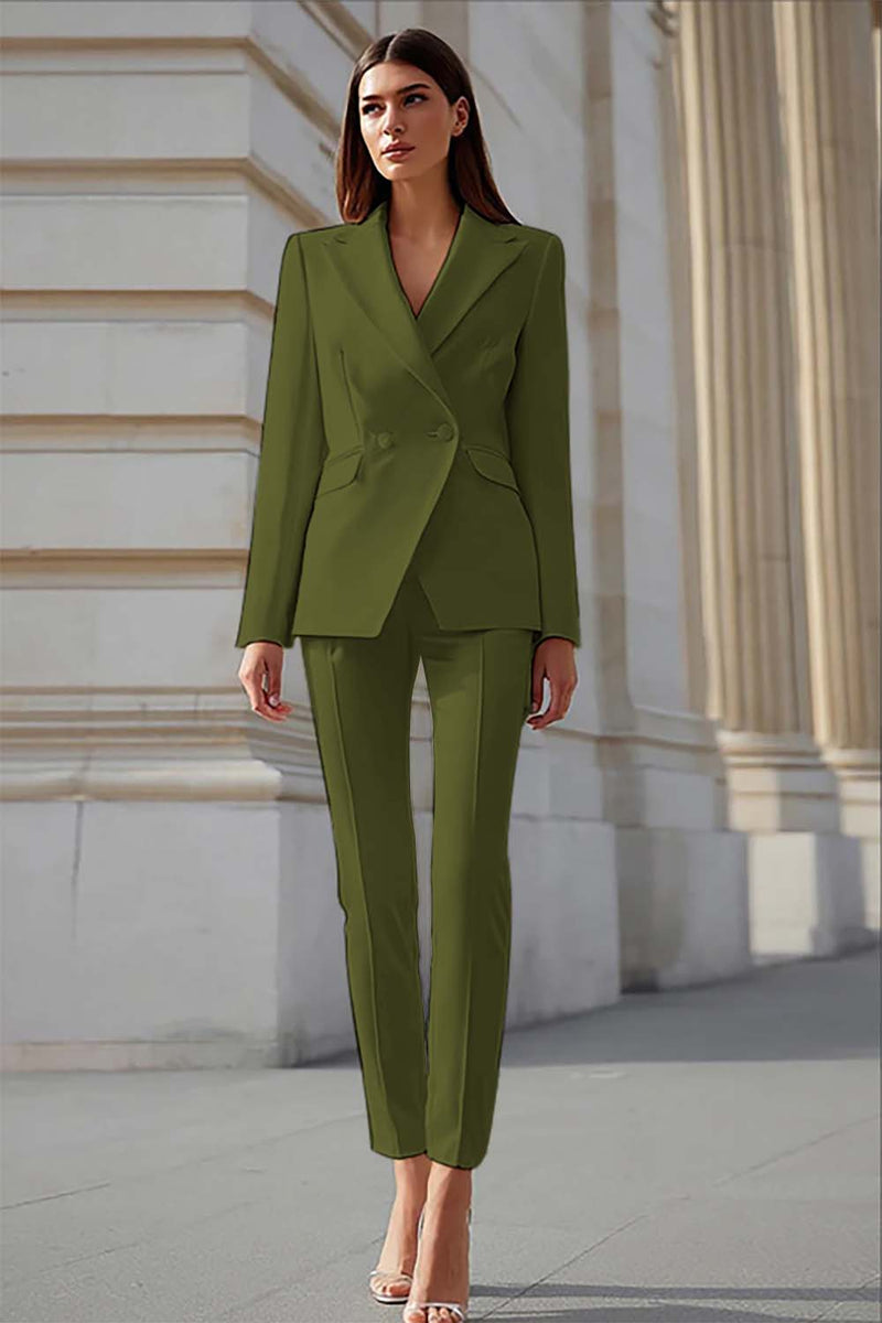 Laden Sie das Bild in den Galerie-Viewer, Elfenbein Peak Revers 2-teilige Business Anzüge mit Ärmeln