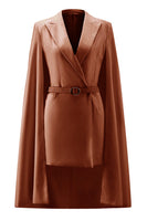 Laden Sie das Bild in den Galerie-Viewer, Weißes Bodycon Mini Arbeitskleid mit Peak Revers und Cape