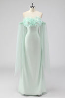 Laden Sie das Bild in den Galerie-Viewer, Hellgrünes Trägerloses  Etui Kleid für Hochzeitsgäste