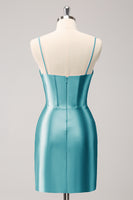 Laden Sie das Bild in den Galerie-Viewer, Stilvolles glitzerndes rosa Spaghettiträger Korsett Enges Abiballkleid mit Perlenstickerei