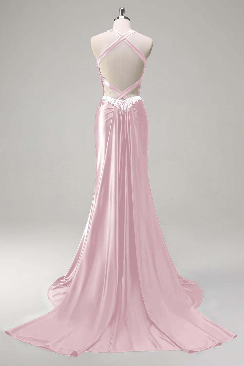 Laden Sie das Bild in den Galerie-Viewer, Glitzerndes Dunkelgrünes Meerjungfrauen Neckholder Pailletten Ballkleid