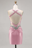 Laden Sie das Bild in den Galerie-Viewer, Korsett Satin Bodycon Dunkelgrünes Cocktailkleid