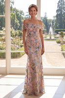Laden Sie das Bild in den Galerie-Viewer, Schulterloses grünes Meerjungfrauen-Tüll-Kleid der Mutter der Braut