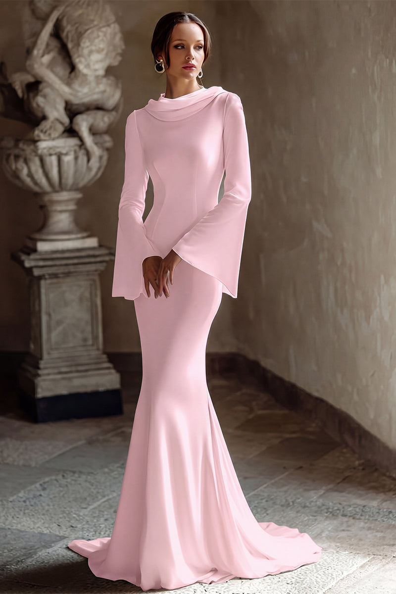 Laden Sie das Bild in den Galerie-Viewer, Elfenbein Meerjungfrauen Brautkleid mit Wasserfallausschnitt