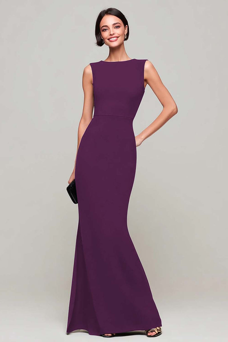 Laden Sie das Bild in den Galerie-Viewer, Schwarzes Langes Etui Ballkleid mit Schlüsselloch und Bateau-Ausschnitt