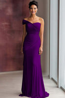 Laden Sie das Bild in den Galerie-Viewer, Helles Khaki Eine Schulter Etui Galakleid mit Falten