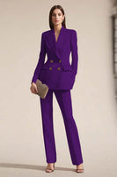 Laden Sie das Bild in den Galerie-Viewer, Rosa 2-teilige Business Anzüge aus Satin mit Spitzrevers