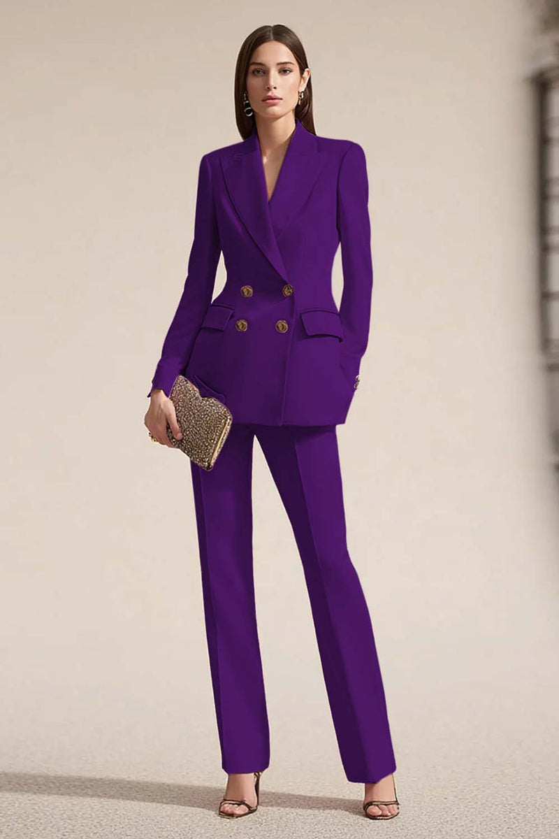 Laden Sie das Bild in den Galerie-Viewer, Rosa 2-teilige Business Anzüge aus Satin mit Spitzrevers