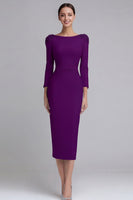 Laden Sie das Bild in den Galerie-Viewer, Etui Hellblaues Midi Business Kleid aus Satin