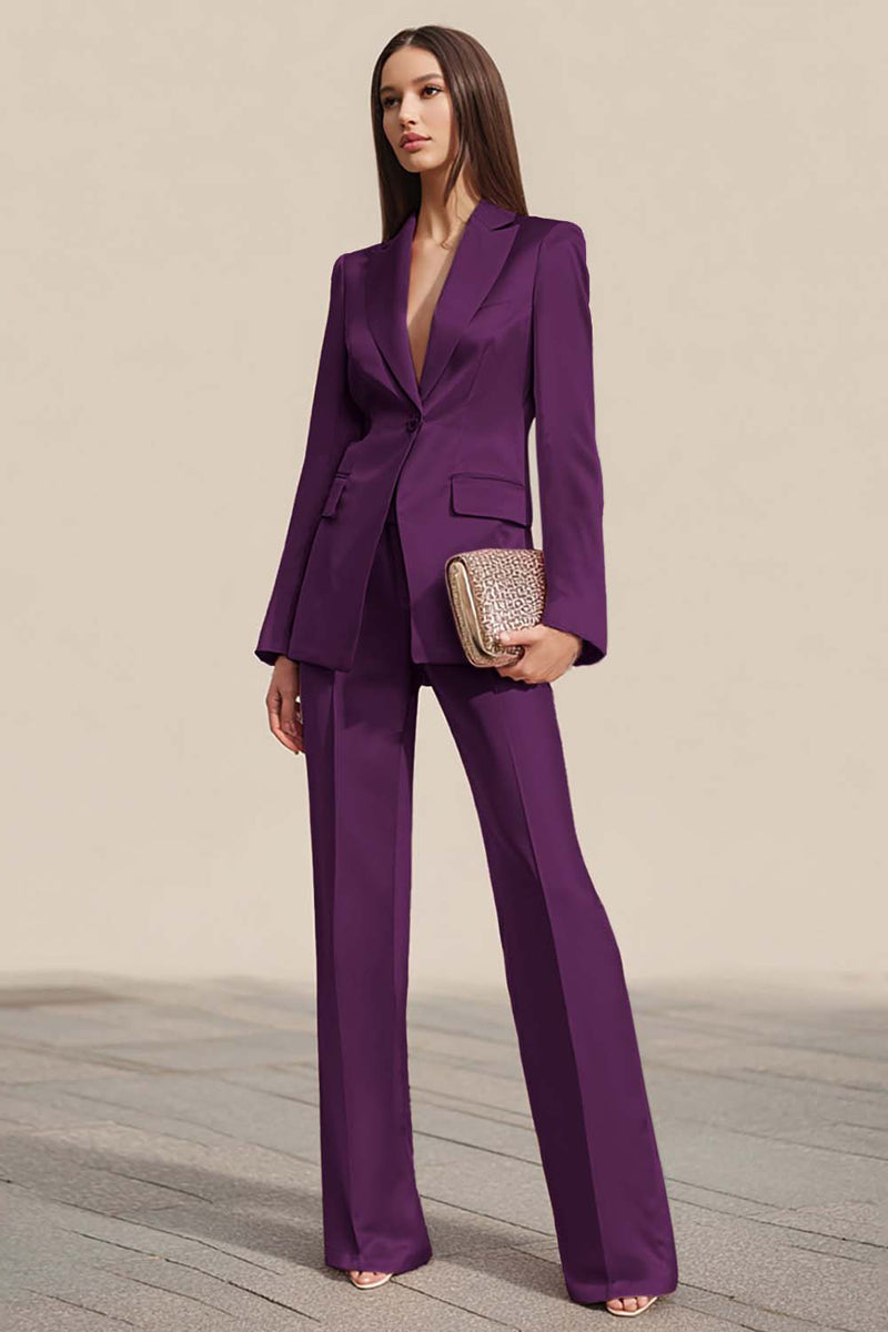 Laden Sie das Bild in den Galerie-Viewer, Dusty Rose 2-teilige Business Anzüge mit gekerbtem Revers