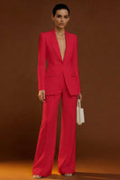 Laden Sie das Bild in den Galerie-Viewer, Elfenbein Schal Revers Zweiteilige Einreihige Damen Arbeitsanzüge