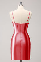 Laden Sie das Bild in den Galerie-Viewer, Stilvolles glitzerndes rosa Spaghettiträger Korsett Enges Abiballkleid mit Perlenstickerei