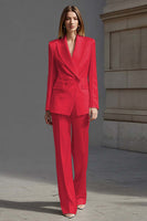 Laden Sie das Bild in den Galerie-Viewer, Elfenbein 2-teilige Business Anzüge aus Satin mit Spitzrevers