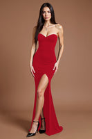 Laden Sie das Bild in den Galerie-Viewer, Herzausschnitt Schwarzes Meerjungfrau Ballkleid mit Schlitz