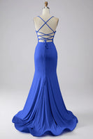 Laden Sie das Bild in den Galerie-Viewer, Funkelndes Mermaid Hellblaues Ballkleid mit Schlitz